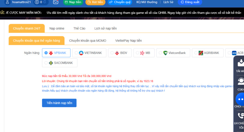 cach doi tien ban ca 3 Thực hiện nạp tiền để chơi Bắn cá tại Fb88